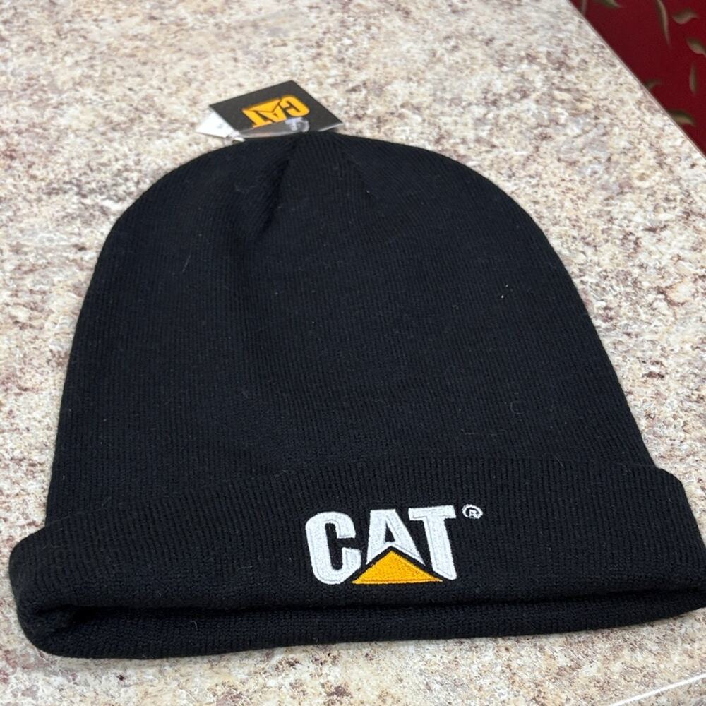 CAT NWT Black cuff Beanie hat